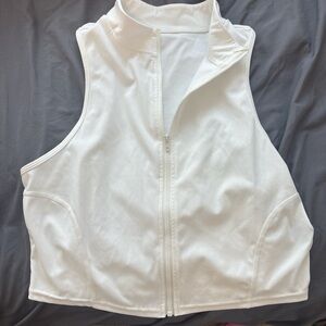 SHEIN White Zip-Up Crop Top